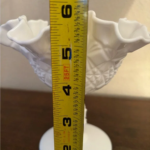 Fenton "Olde Virginia" milk glass compote. - Picture 5 of 6